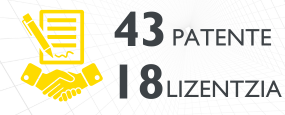 43 patente, 18 lizentzia